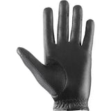 Black leather uvex sumair riding gloves with textured grip on palm and fingers for intensive rides
