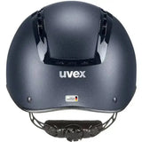 Black uvex suxxeed active riding hat with matte finish and glossy black vents for active riding safety