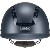 Black uvex suxxeed active riding hat with matte finish and glossy ventilation slots for active riding use
