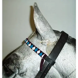 Velvet Browbands Pony (36cm) BLACK/PURPLE/WHITE 