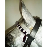Velvet Browbands Cob (38cm) WHITE/NAVY/BURGANDY 