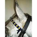 Velvet Browbands Full (40cm) NAVY/YELLOW/ROYAL 