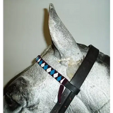 Velvet Browbands Full (40cm) WHITE/BLUE/BURGANDY 