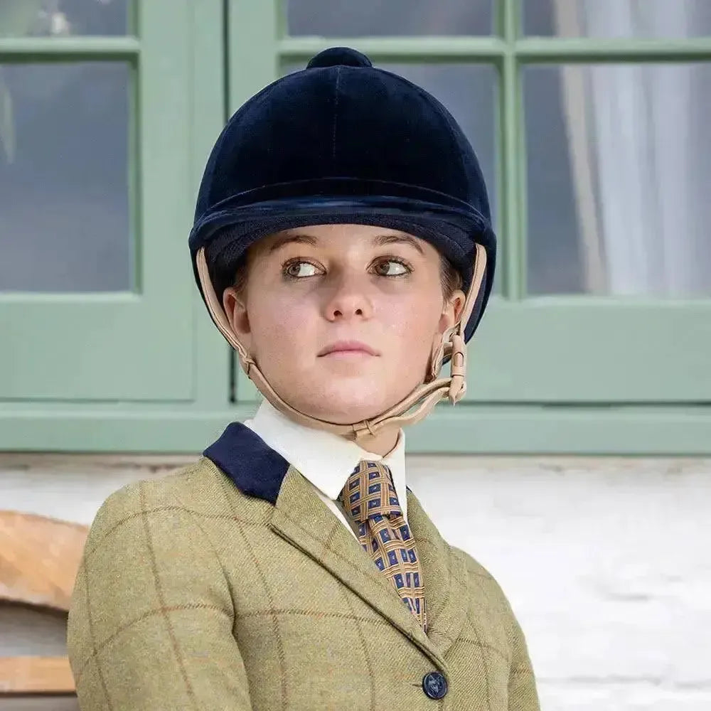 Velvet Riding Hat The Charles Owen Hampton Black 52Cm Riding Hats