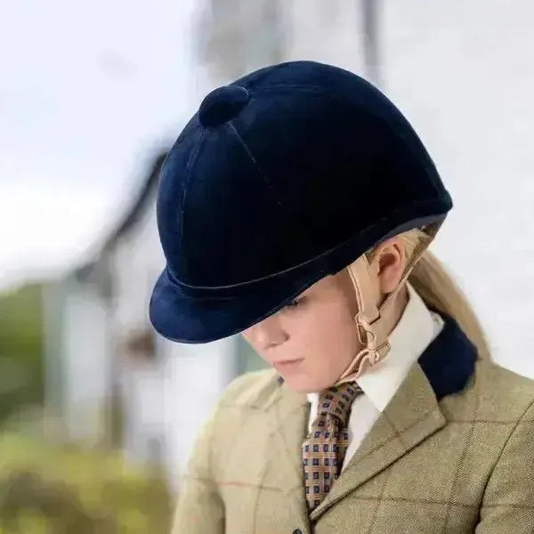 Velvet Riding Hat The Charles Owen Hampton Black 52Cm Riding Hats