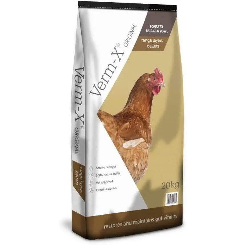 Verm-X Original Layers Pellets for Poultry, Ducks & Fowl 20kg Poultry Supplements Barnstaple Equestrian Supplies