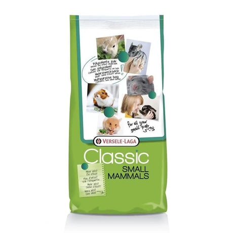 Green plastic bag of versele laga classic allround mix small mammals food 20 kg for daily feeding