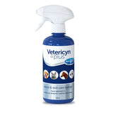 Blue plastic spray bottle of vetericyn plus hydro gel wound care 500 ml for pets skin and wound treatment
