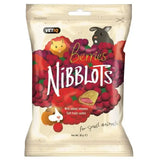 Vetiq nibblots 30g pack of red and purple crispy cereal shell tasty treats with soft fruity center for small animals