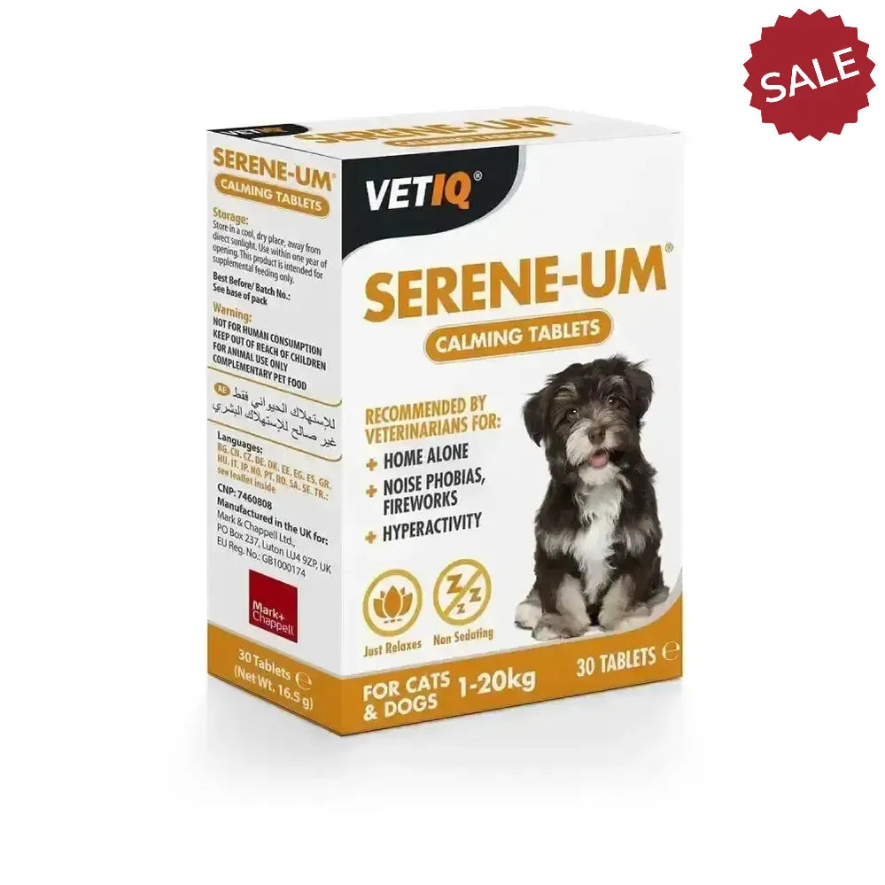 Vetiq Serene-Um Calming Tablets For Cats & Dogs 1-20Kg 1-20kg X 30 Tablets Pet Calmers