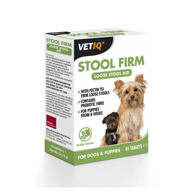 Vetiq Stool Firm Tablets For Dogs & Puppies 45 TABLETS Barnstaple Equestrian Supplies