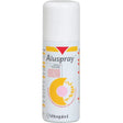 White vetoquinol aluspray aerosol can with yellow red label showing animal silhouettes and waterproof aluminium barrier