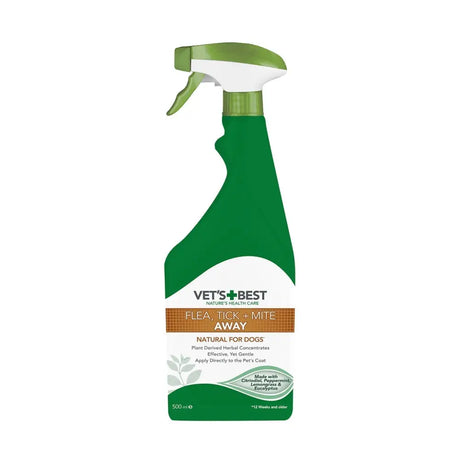 Vets Best Natural Flea Tick & Mite Away For Dogs 500ml Flea Treatments Barnstaple Equestrian Supplies