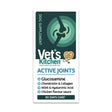 Vet’s kitchen active joints glucosamine dog joint supplement in white teal package with glucosamine chondroitin collagen msm hyaluronic acid