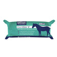 Vetset combee v wound dressing in teal and navy blue featuring highly absorbent cotton with a horse silhouette