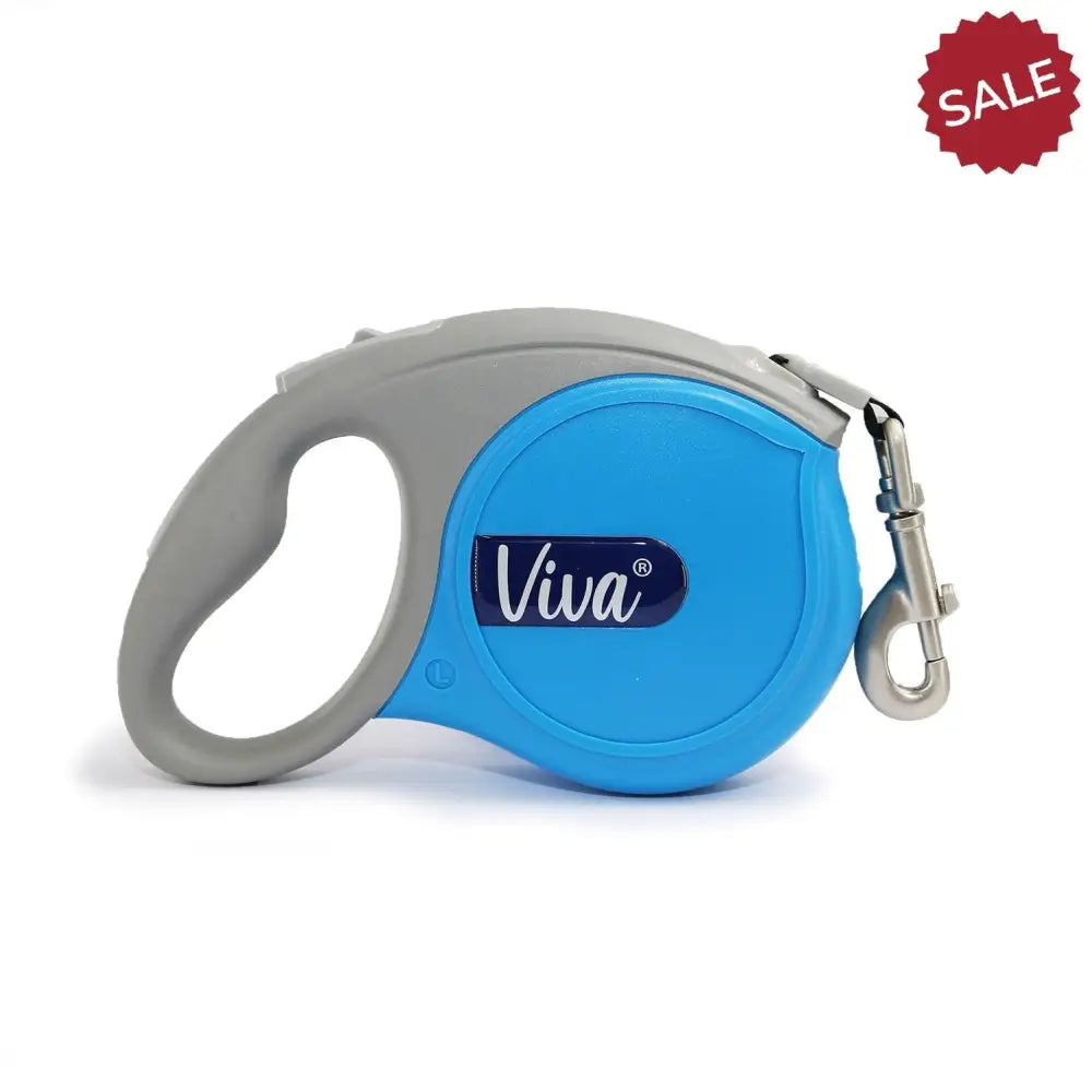 Viva Retractable 5m Lead For Pets Blue Medium Dog Lead