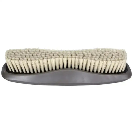 Gray plastic-handled wahl body brush with dense off-white super soft bristles that remove dirt gently
