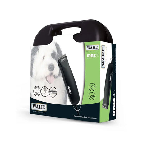 Black wahl clipper kit max 45 animal body clipping tool ergonomically designed two-speed clipper in retail packaging