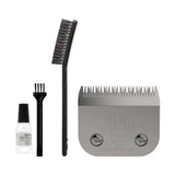 Silver metallic wahl clipper kit guard number 10 with black brush comb and oil for ergonomically designed body clipping