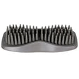 Gray silicone wahl curry comb rubber with curved handle and rubberised bristles effectively for pet grooming