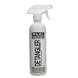 White spray bottle of wahl easy groom professional strength de-matting spray showing easy groom detangler label