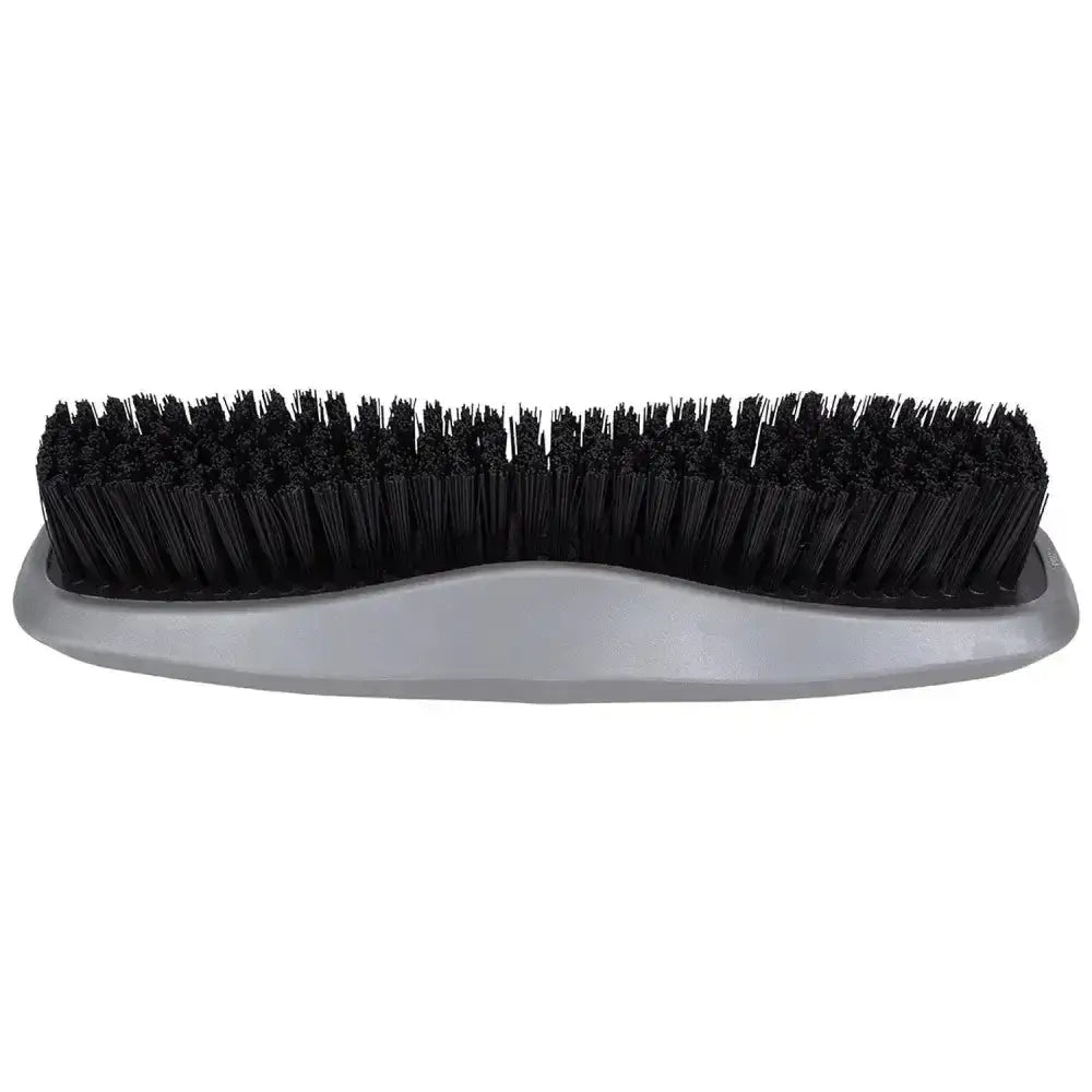 Black bristle stiff body brush with sleek silver plastic handle for wahl equine grooming stiff use
