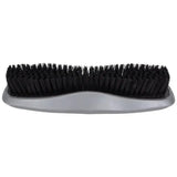 Black bristle stiff body brush with sleek silver plastic handle for wahl equine grooming stiff use