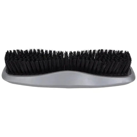 Black bristle stiff body brush with sleek silver plastic handle for wahl equine grooming stiff use