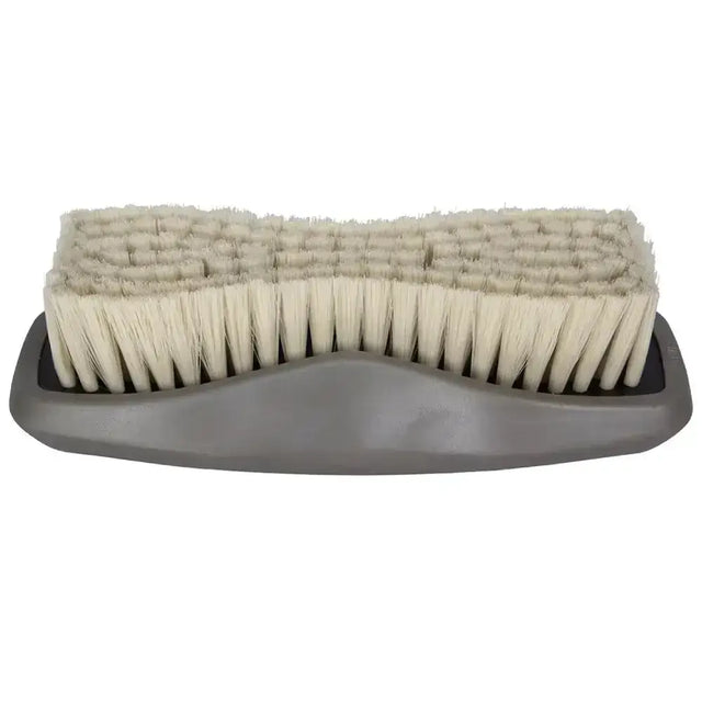 Gray plastic handled wahl face brush with super soft off-white bristles ideal for horse grooming combs