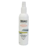 White plastic pump action bottle of wahl hygienic clipper spray for professional clipper and blade lubrication