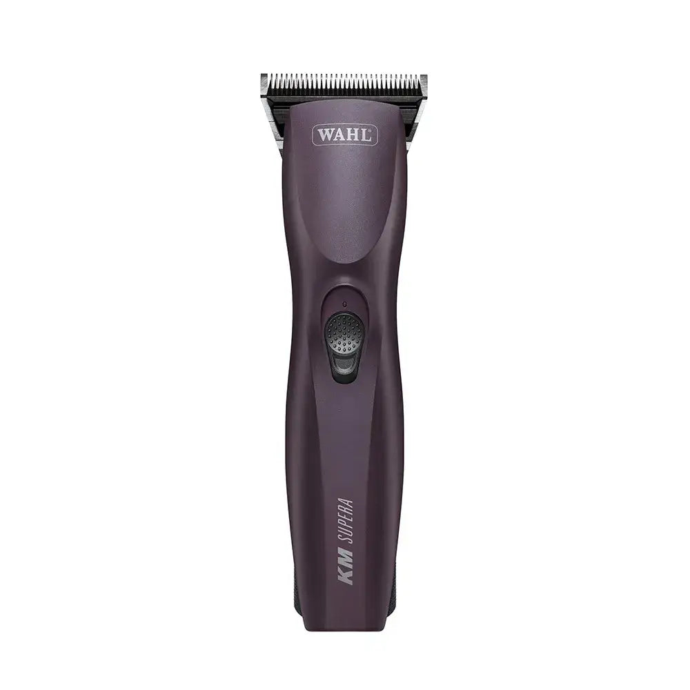 Dark purple wahl km supera equine clipper with sleek ergonomic design and metallic cutting blade for precise grooming