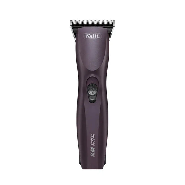 Dark purple wahl km supera equine clipper with sleek ergonomic design and metallic cutting blade for precise grooming