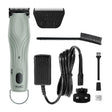 Light gray wahl kmc+ equine corded clipper kit with black comb attachment and accessories for easy grooming