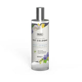 A sleek transparent 500ml wahl pet cologne baby bottle with silver cap and floral label in cologne baby powder scent