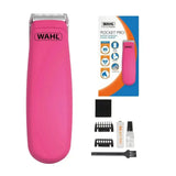 Bright pink wahl pocket pro trimmer battery operated with sleek ergonomic design for easy animal grooming