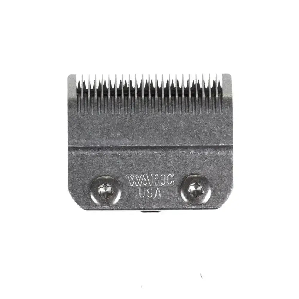 Gray metal wahl pro series clipper blade with fine teeth from the medium blade set for precise haircuts