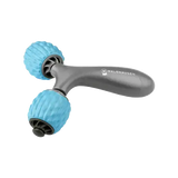 Waldhausen health blue and gray dual-sided care massage rollers with textured silicone heads for facial massage