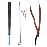 Blue and black horse riding crop with textured grip handle for waldhausen natural horsemanship touch stick use
