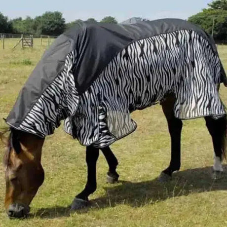 Waterproof Fly Rugs From Rhinegold Zambia Zebra Fly Rug-4'6"-Waterproof Fly Rugs-Rhinegold-Barnstaple Equestrian Supplies Tack Shop
