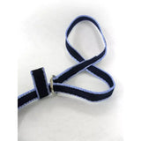 Black and light blue woven fabric leash with metal ring for libbys controller dog figure of 8 lead