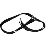 Black leather webbing stirrup leathers with nickel plated eyelets and silver buckle perfect for tack shop use