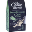 Dark blue package of west country legends double devonshire & chive nibbles with cheese slices and chives design