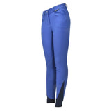 Royal blue whitaker b126k sawley kids breeches with black lower leg accents and subtle waistband brand tag