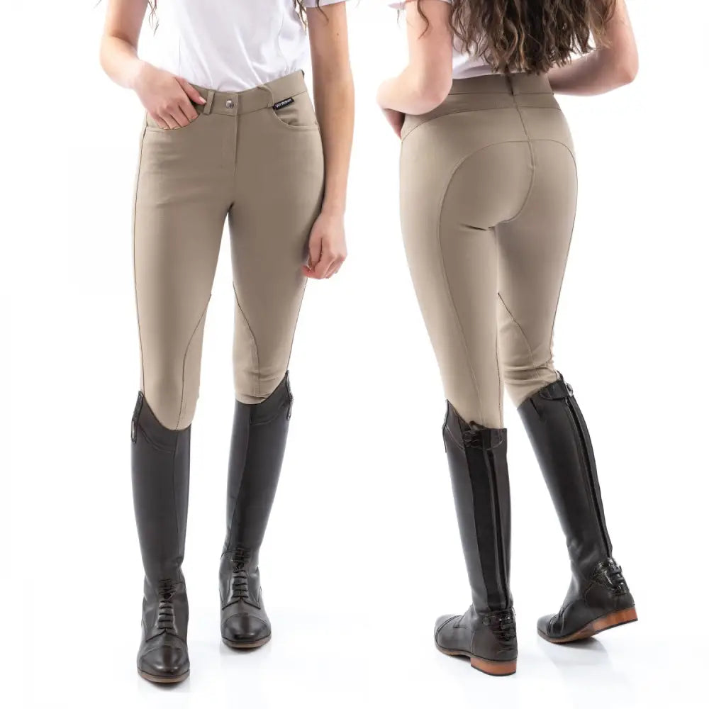 Beige whitaker b126l sawley ladies breeches light khaki with sleek fit and subtle stitching details for riding