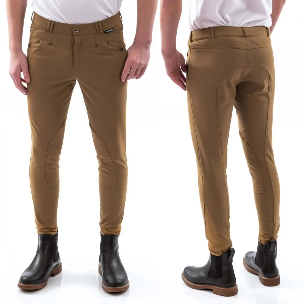 Tan whitaker b126m sawley mens breeches peanut with reinforced stitching and tailored fit for equestrian use
