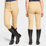 Beige whitaker b192 pateley ladies jodhpurs with smooth fitted fabric and belt loop design for riding comfort
