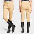 Beige whitaker b192 pateley ladies jodhpurs with fitted smooth fabric and belt loop design for riding comfort