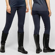 Navy blue whitaker b192 pateley ladies jodhpurs stretch leggings with smooth fit and subtle seam detailing