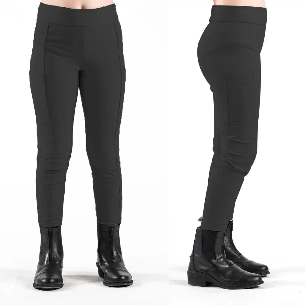 Black high waisted whitaker b205k clitheroe child tights with side pockets and sleek form fitting design