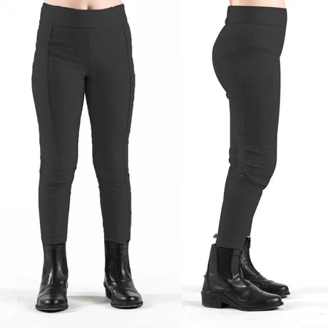 Black high waisted whitaker b205k clitheroe child tights with side pockets and sleek form fitting design